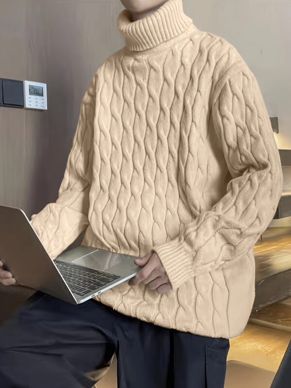 Plus Size Men's Crew Neck Sweater - Comfortable & Stretchy Winter Knit Top - Image 9