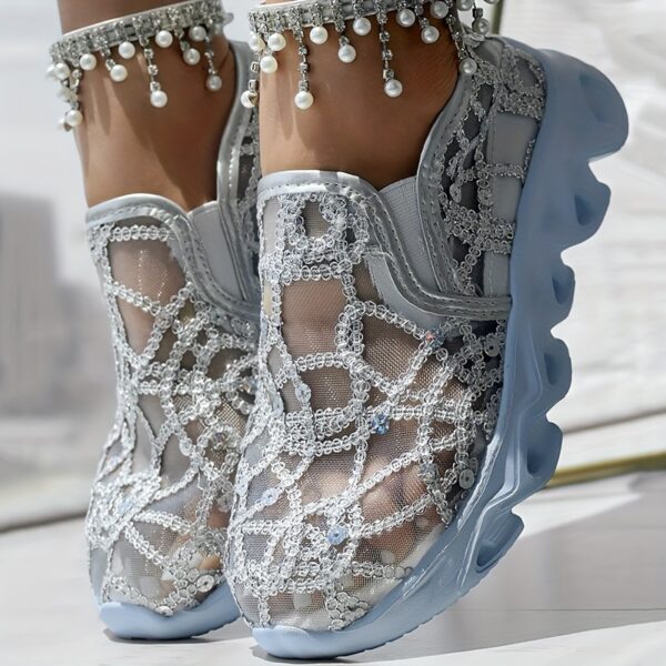 Glitter Mesh Casual Sneakers - Image 5