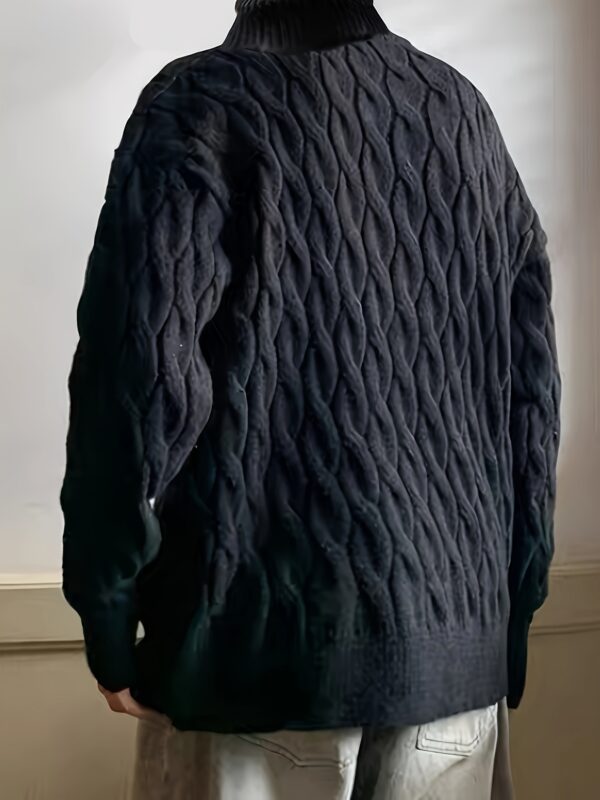 Plus Size Men's Crew Neck Sweater - Comfortable & Stretchy Winter Knit Top - Image 6