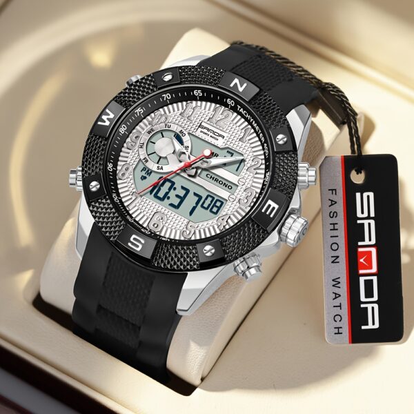 SANDA Men's Sports Watch – Analog Digital Quartz with LED Display - Image 11