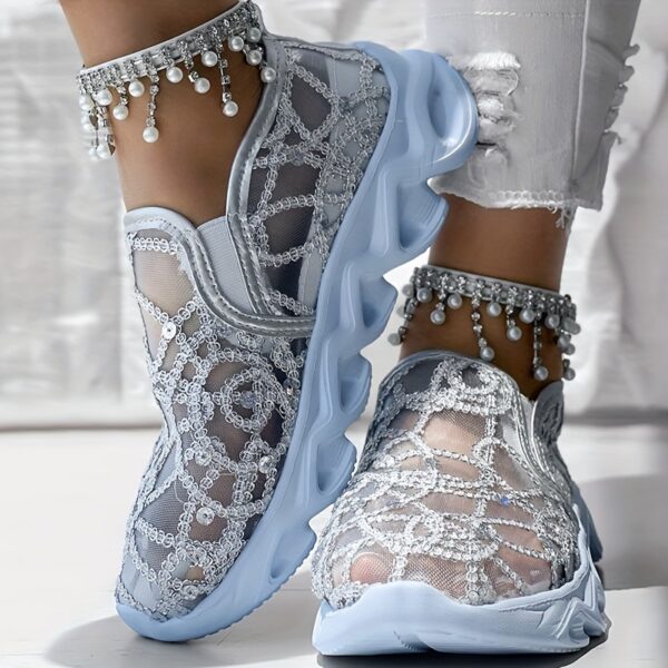 Glitter Mesh Casual Sneakers - Image 4