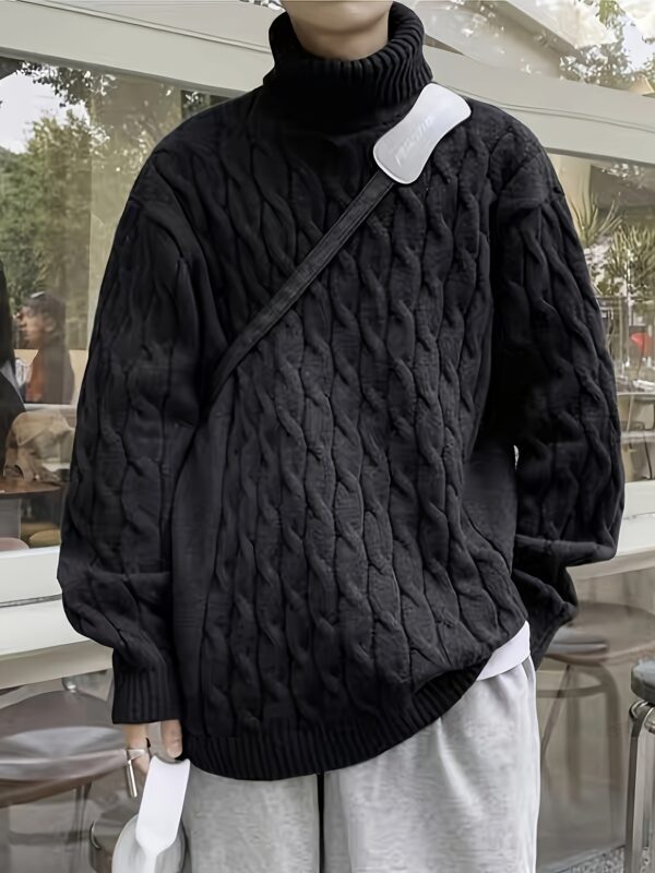 Plus Size Men's Crew Neck Sweater - Comfortable & Stretchy Winter Knit Top - Image 10