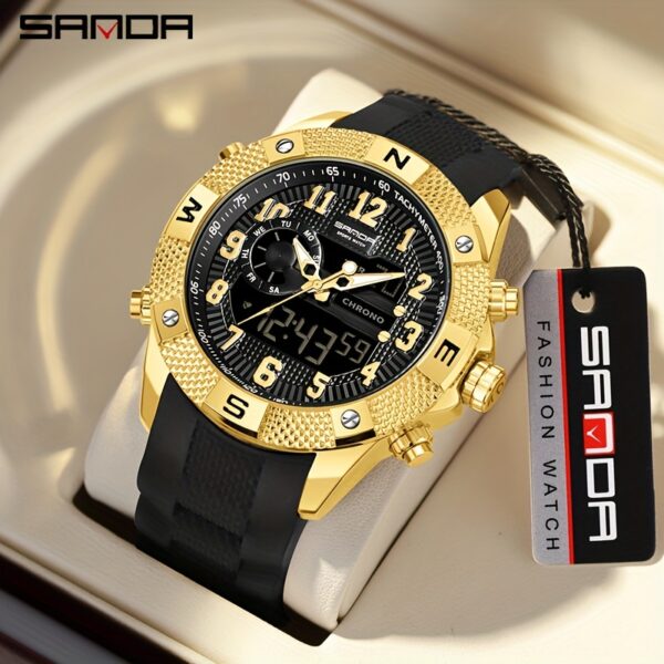 SANDA Men's Sports Watch – Analog Digital Quartz with LED Display - Image 7