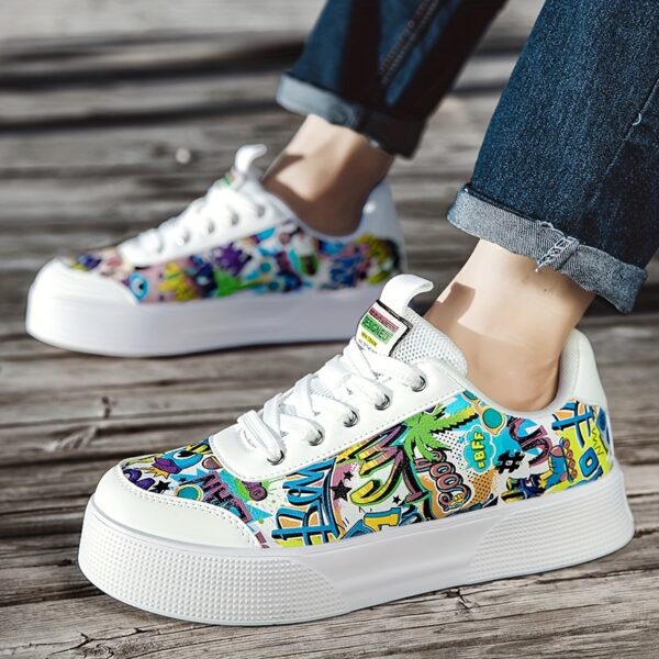 Comfy Men's Graffiti Skate Shoes – Soft Sole, Durable Sneakers for Walking & Outdoor Activities - Image 22