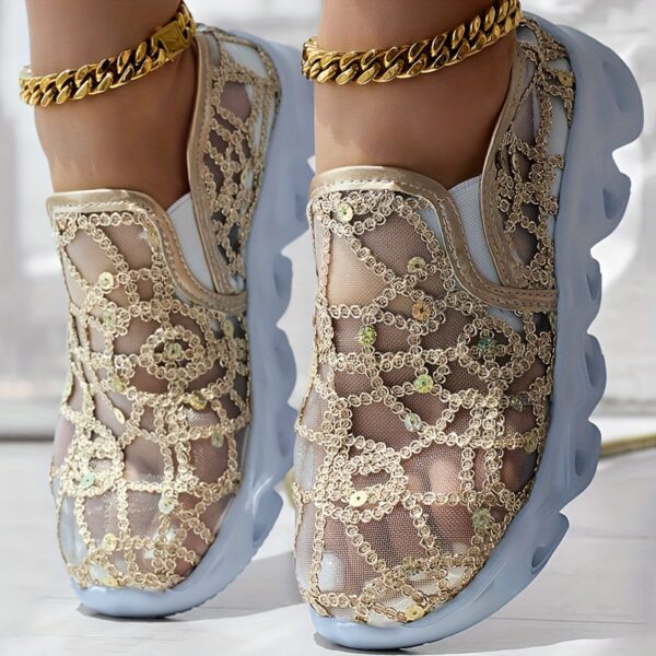Glitter Mesh Casual Sneakers - Image 8