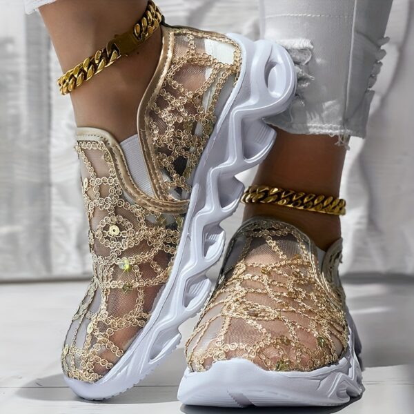 Glitter Mesh Casual Sneakers - Image 10
