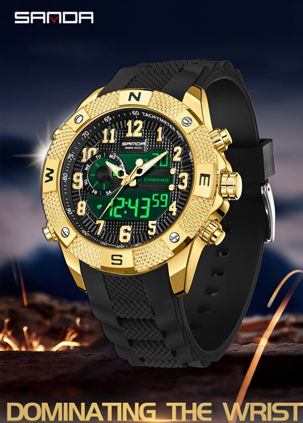 SANDA Men's Sports Watch – Analog Digital Quartz with LED Display - Image 13