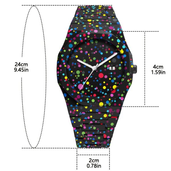 Funky Men's Quartz Watch – Stylish Round Dial, Calendar Feature, Battery Powered, Ideal Gift for Valentine’s & Father’s Day - Image 2