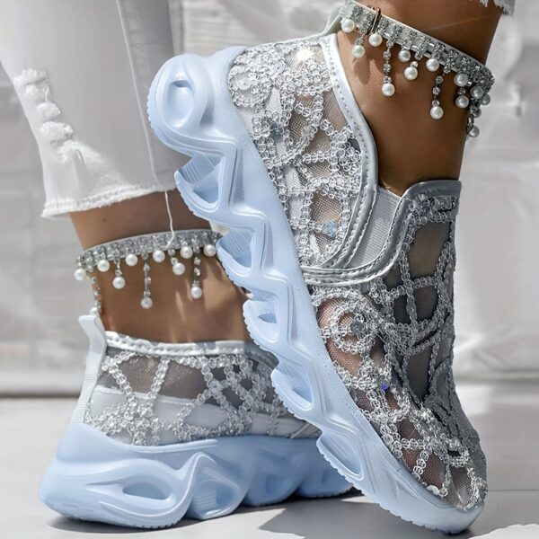 Glitter Mesh Casual Sneakers - Image 3