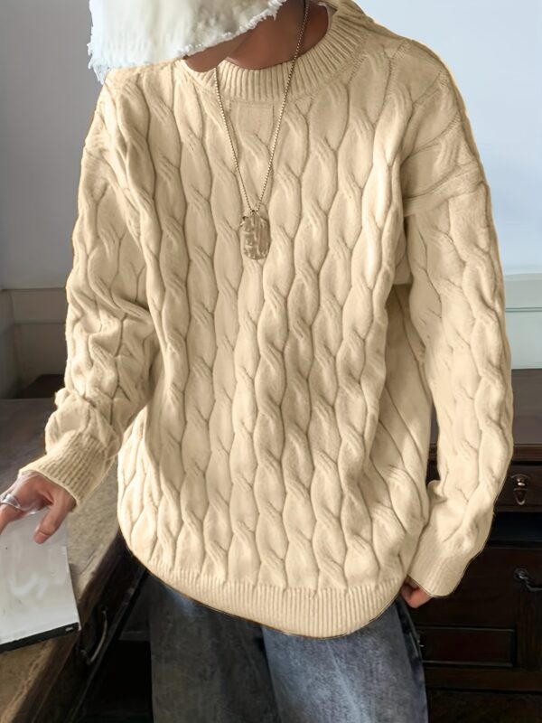 Plus Size Men's Crew Neck Sweater - Comfortable & Stretchy Winter Knit Top - Image 7