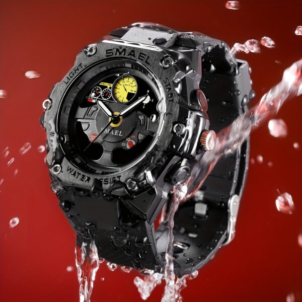 SMAEL Outdoor Sports Watch – Racing Dashboard Design, LED Stopwatch & Quartz Movement – For Men & Women - Image 13