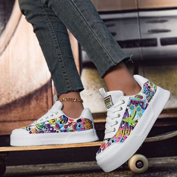 Comfy Men's Graffiti Skate Shoes – Soft Sole, Durable Sneakers for Walking & Outdoor Activities - Image 17