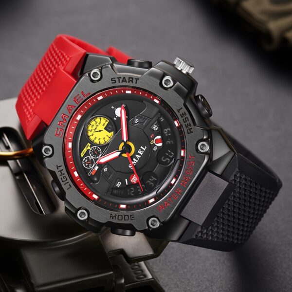SMAEL Outdoor Sports Watch – Racing Dashboard Design, LED Stopwatch & Quartz Movement – For Men & Women