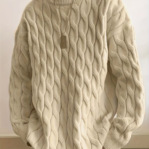 Plus Size Men's Crew Neck Sweater - Comfortable & Stretchy Winter Knit Top - Image 12