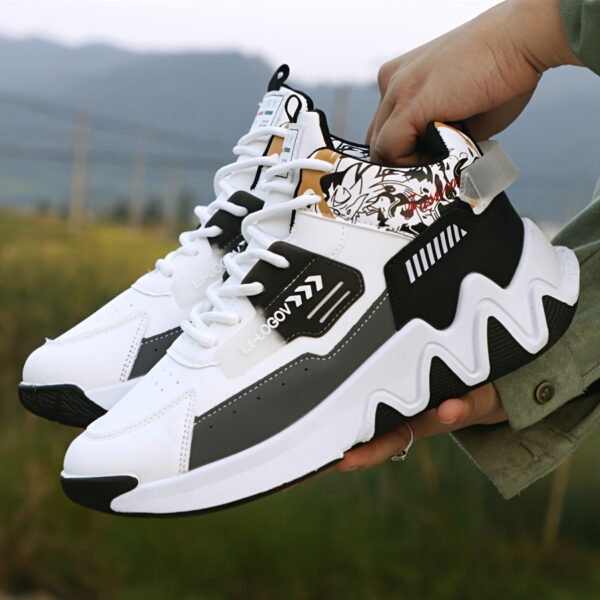 Comfortable Cartoon High-Top Running Shoes – Non-Slip Lace-Up for Outdoor & All-Season - Image 5