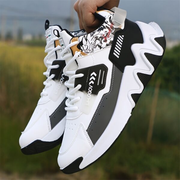 Comfortable Cartoon High-Top Running Shoes – Non-Slip Lace-Up for Outdoor & All-Season