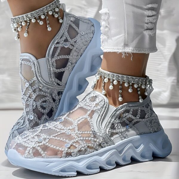 Glitter Mesh Casual Sneakers
