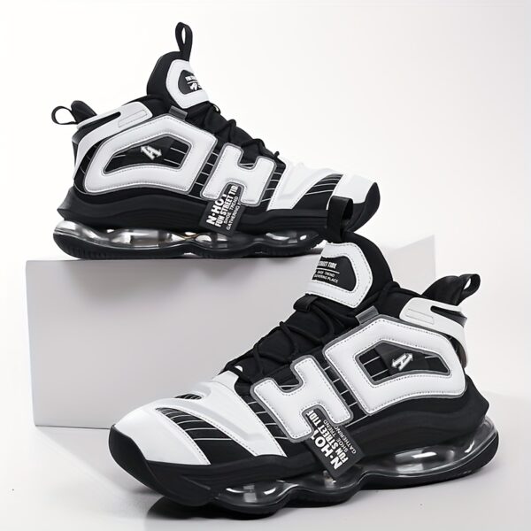Men's High-Top Basketball Sneakers – Air Cushion, Non-Slip EVA Sole, Breathable Insole