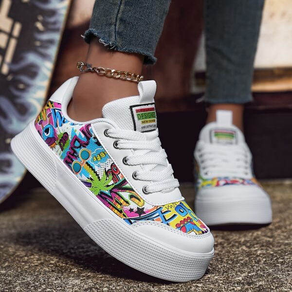 Comfy Men's Graffiti Skate Shoes – Soft Sole, Durable Sneakers for Walking & Outdoor Activities - Image 11