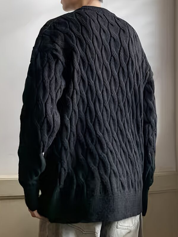 Plus Size Men's Crew Neck Sweater - Comfortable & Stretchy Winter Knit Top - Image 8