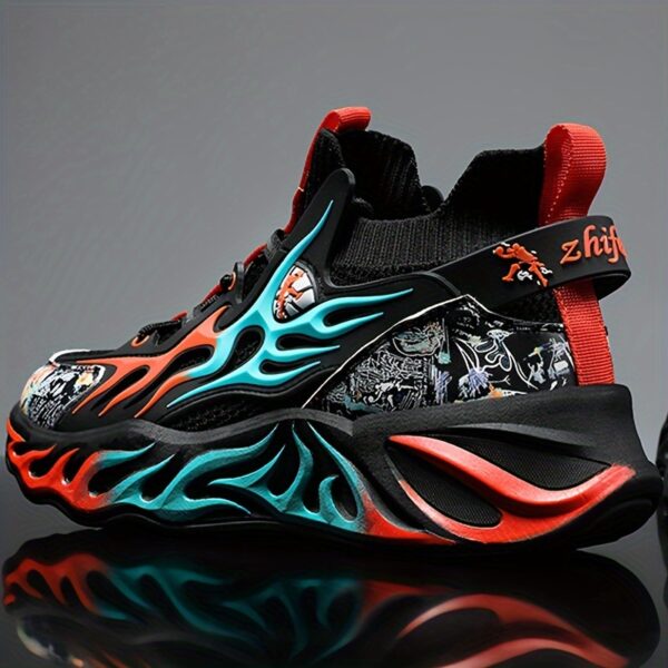 Men's High-Top Basketball Sneakers – Breathable Knit Upper, MD/Rubber Sole, Lace-Up for Running & Casual Wear
