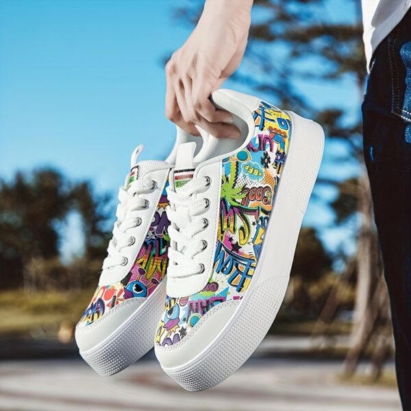 Comfy Men's Graffiti Skate Shoes – Soft Sole, Durable Sneakers for Walking & Outdoor Activities - Image 23