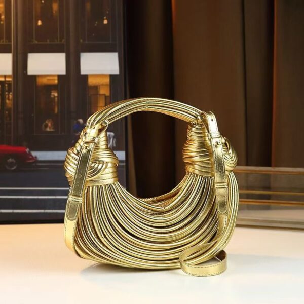 New Internet Famous Noodle Bag – Handmade Woven Crossbody Shoulder Bag for Women