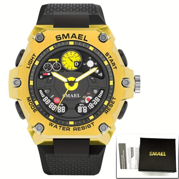 SMAEL Outdoor Sports Watch – Racing Dashboard Design, LED Stopwatch & Quartz Movement – For Men & Women - Image 5
