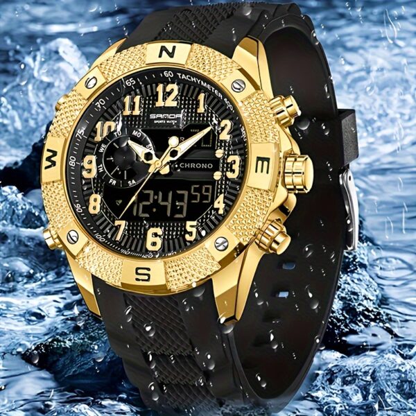SANDA Men's Sports Watch – Analog Digital Quartz with LED Display - Image 21