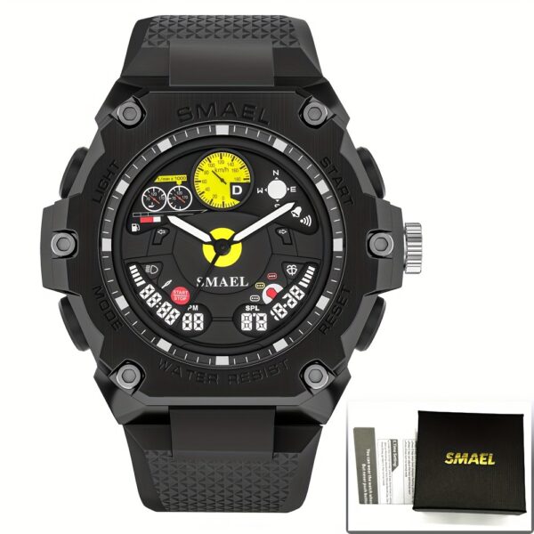 SMAEL Outdoor Sports Watch – Racing Dashboard Design, LED Stopwatch & Quartz Movement – For Men & Women - Image 11