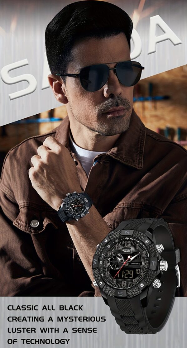 SANDA Men's Sports Watch – Analog Digital Quartz with LED Display - Image 14