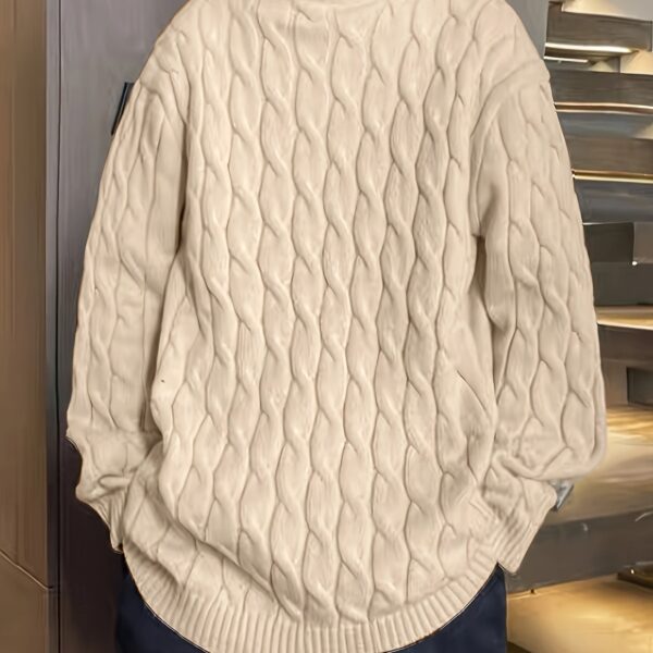 Plus Size Men's Crew Neck Sweater - Comfortable & Stretchy Winter Knit Top - Image 14