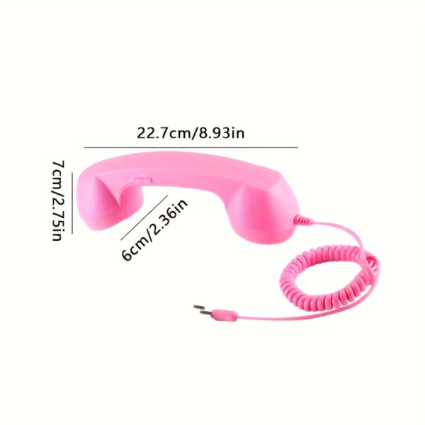 Retro Wired Telephone Handset with Type-C Adapter – Compatible with iPhone 15/16 & Android, Mic, 3.5mm Jack, Tangle-Free Cable - Image 2